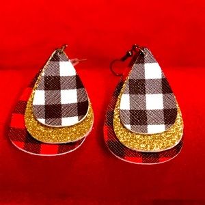 Handmade faux leather earrings